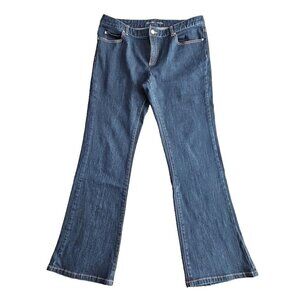 Michael Kors Jeans Women's Size 8 (36x32) Mid Rise Dark Wash Flare Leg Petite